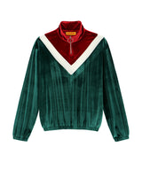ベルベットトレーニングジップアップトップ  / velvet training zip-up top-GREEN (4175153627254)