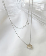 トゥインクルハートレイヤードネックレス / Twinkle Heart Layered Necklace / 2 color