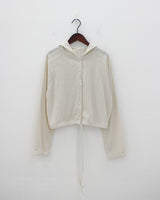 ウィットストリングフードカーディガン / Wit string hooded cardigan (3color)