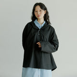 コットンフードアノラック / unisex cotton hood anorak black