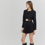 カッティングクロスクロップジャケット/CUTTING CROSS CROP JACKET BLACK (6682533199990)