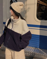 チュッパチャップスウールフリースカラージップアップ