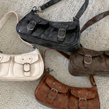 Nait Vintage Washed Leather Pocket Cross Shoulder Bag