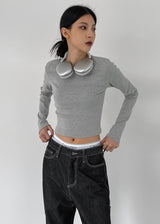 [MADE] Pokiz Crop Long Sleeve Tee (2SIZE)