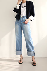 マリーンロールアップジーンズ / MARINE ROLL-UP JEANS / WIDE DENIM PANTS