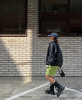 （UNISEX）ネブハイネックレザーブルゾン