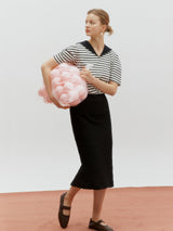 Crinkle slit skirt - Black (6682588610678)