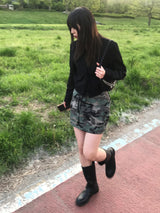 Military cargo mini skirt