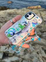 オーシャンブルーハートミークリスタルロングストラップ / Ocean Blue Heart Me Crystal Long Strap