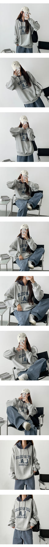 Napping Lining Bis Coloring Half Zip-Up Hoodie