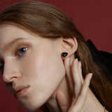 プチハートピアス/Petite Heart Earrings_Black