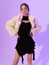 Leopard Crop Fur Jacket (WHITE)