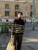 ASCLO Over Border Half Zip Up Knit (4color)