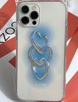 ラブブルーハートリングフォーンケース / Love Blue Heart Ring Phone Case