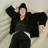 RIBBED KNIT BEANIE (BLACK) (6645937274998)