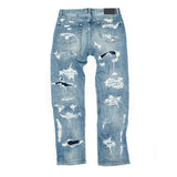 STRAIGHT-LEG DISTRESSED JEANS