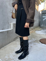 Ancient buckle midi skirt