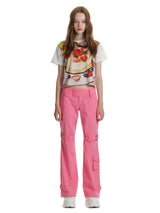 ローライズベルトパンツ / 0 8 low-rise belted pants - PINK