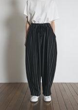 DOTTED-STRIPE BALLOON SWEAT PANTS (Black) / ドットストライプバルーンスウェットパンツ