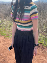 Pop stripe knit T 