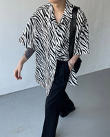 SI オーバーサイズフィットゼブラ半袖シャツ / SI Oversized Fit Zebra Short-Sleeved Shirt (3XL)