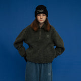 2トーンフリースハーフジップアップ/TWO TONE FLEECE HALF ZIP UP_MIX KHAKI