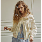 Loving shirring windbreaker jumper (ivory)