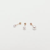 14Kゴールドスワロフスキーパールピアス/14K Gold Swarovski Pearl Piercing (bar 6mm / pearl 5mm)
