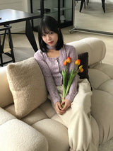 Greely cardigan muffler set 