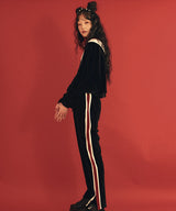 03ベルベットライニングトラックパンツ / 0 3 velvet lining track pants - BLACK