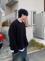 ツイストクロップドラウンドニット 5C