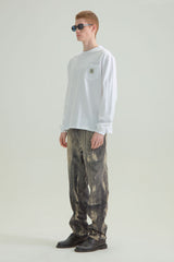 レーベル ポケット L/S 長袖Tシャツ ホワイト /  LABEL POCKET L/S TEE [WHITE] (4414562664566)
