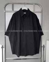 リネンショートスリーブボックスシャツ / ECT linen short-sleeved box shirt (4 colors)