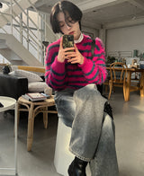 レッドドライデニムパンツ/Red dray denim