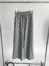 Vintage flower banding casual pants