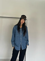 Bold denim loose fit shirt