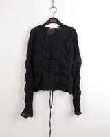Glo wedding guest look lace pleated string long sleeve blouse