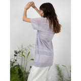 リネンストライプニットトップ / LINEN STRIPE KNIT TOP - PURPLE