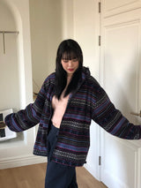 Euclid pattern hood zip up