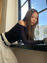 Jウォーマーオフショルダートップ