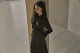 ドレーパリードレス/DRAPERY DRESS_DEEP GREEN