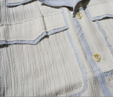 spliced chiffon shirt