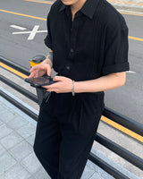 LE ブランクデニム半袖シャツ / LE Blanc Denim Short-Sleeved Shirt (Set - Up / 1 color)