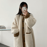 [Double-sided] [Wool] Lette Woolly Privacy Blonde Padded Bomber Jacket