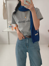 メンションナッピングライトブルーワイドウィンターデニムパンツ / Mention napping light blue wide winter denim pants