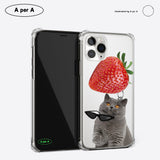 ビッグ ストロベリー グレーキャット / Big strawberry gray cat