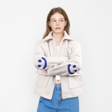 [UNISEX] Elbow Smile Drawing Bookle Embroidered Lee Joongji Jacket (6658474213494)