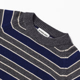 カシミアウールブレンドストライプニットプルオーバー/CASHEMERE WOOL BLENDED STRIPE KNIT PULL OVER_NAVY