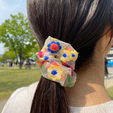 FLOWER NEEDLEPOINT SCRUNCHIE