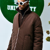 [UNISEX] Reversible Padded Cardigan Coat (Brown) (6656655294582)